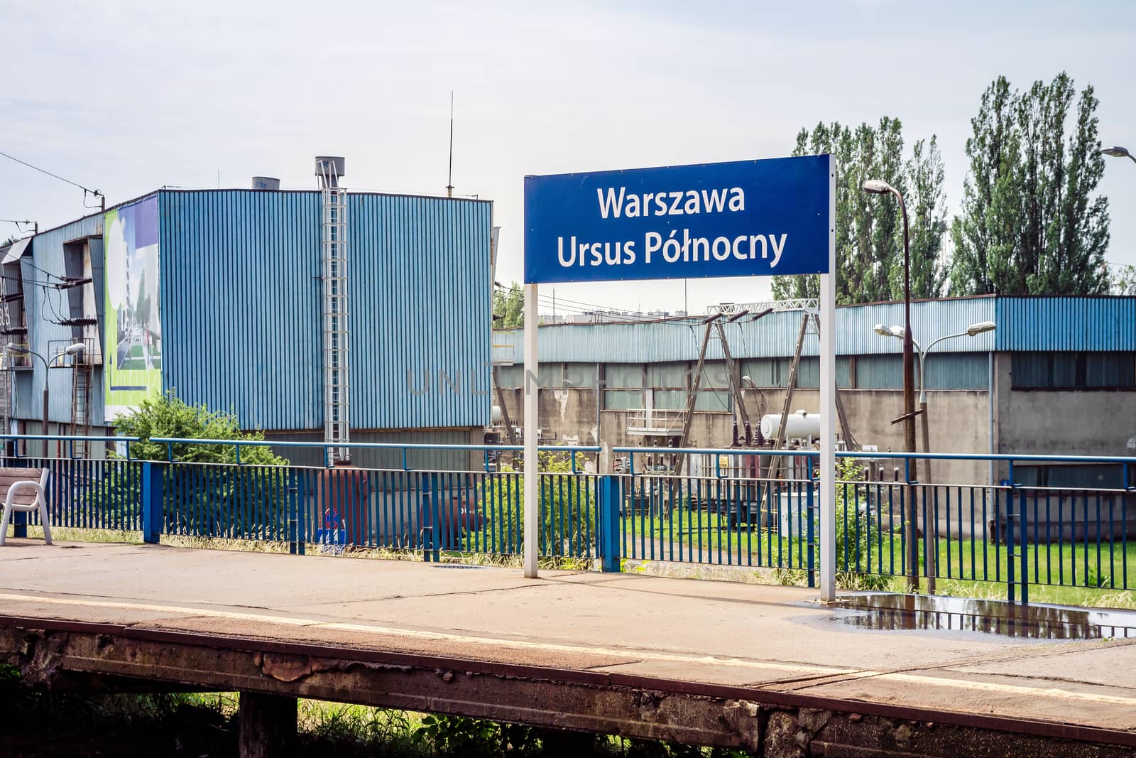 Ursus polnocny railway station in Warsaw Poland.