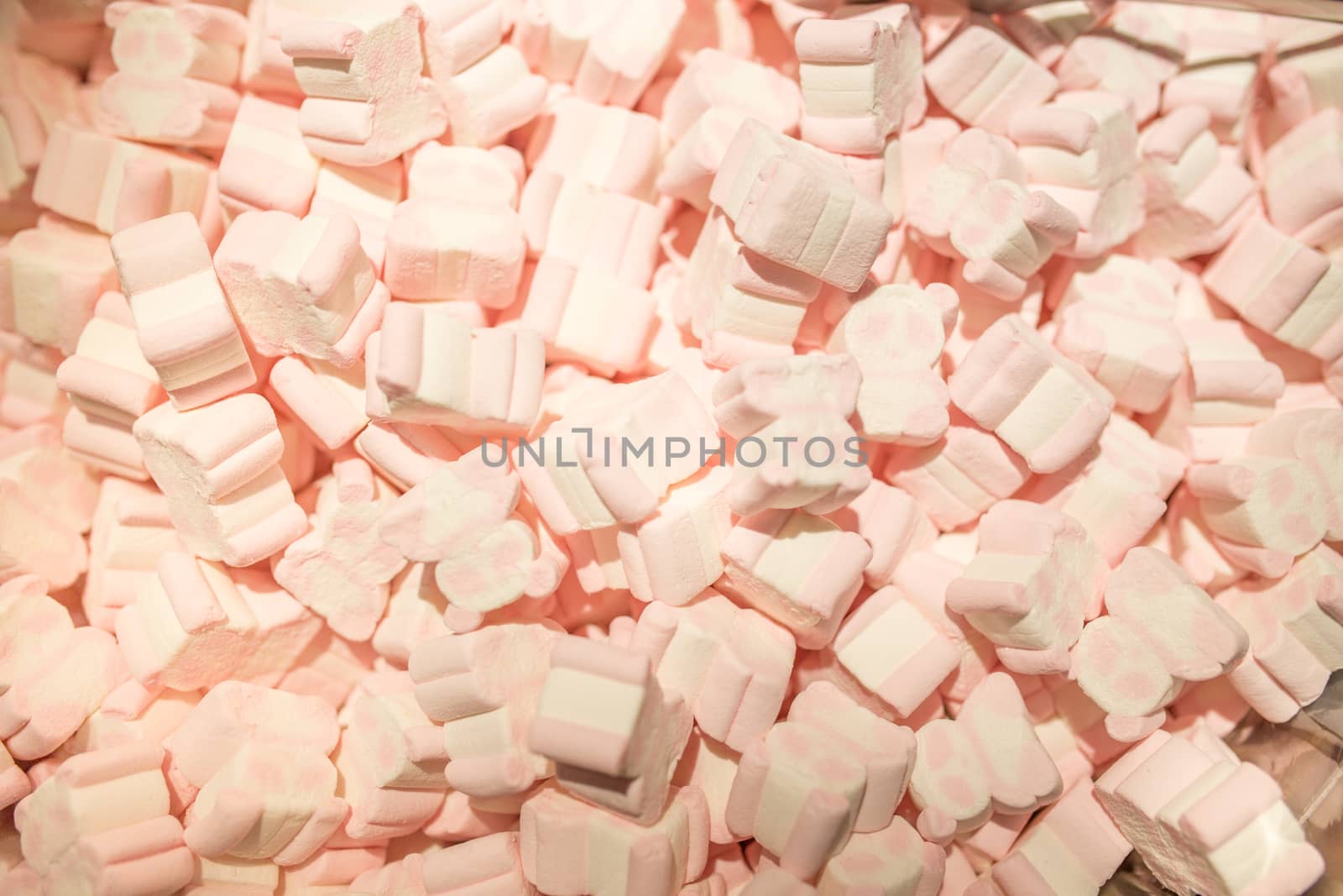 Marshmallows. Background or texture of mini marshmallows. Sweet food texture. Top view