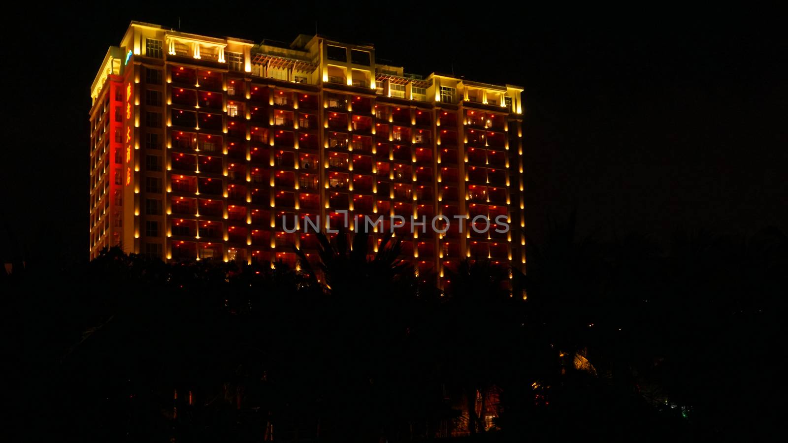 The night scene of office building or hotel with lights by natali_brill