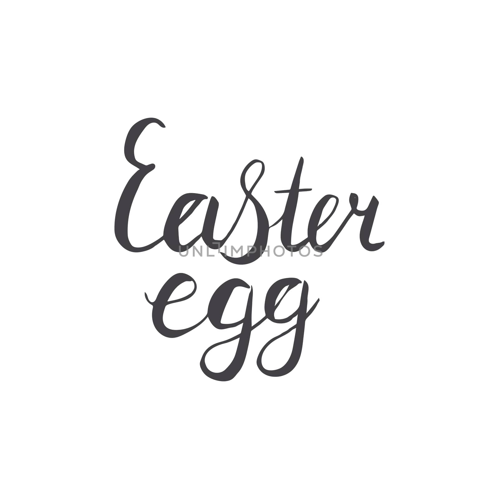 Easter egg hand lettering in black. by Nata_Prando