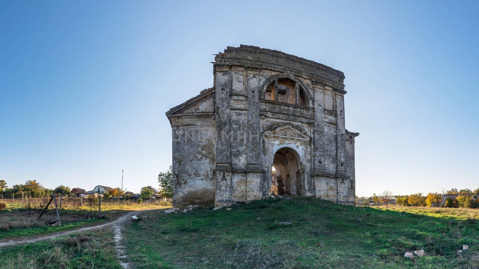 Abandoned Catholic church of the Nativity of the Blessed Virgin Mary in the village of Kamenka, Odessa region, Ukraine