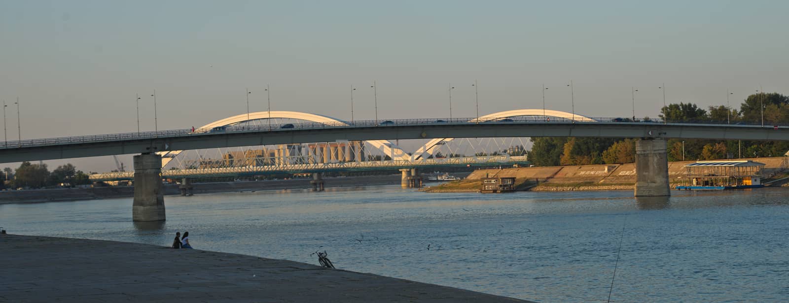 View on two bridges over Danube in Novi Sad, Serbia by sheriffkule