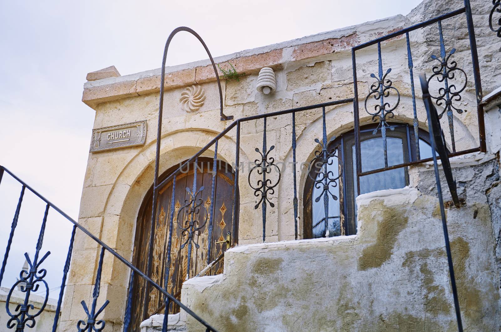 Details of the old residential building in Istanbul, Turkey