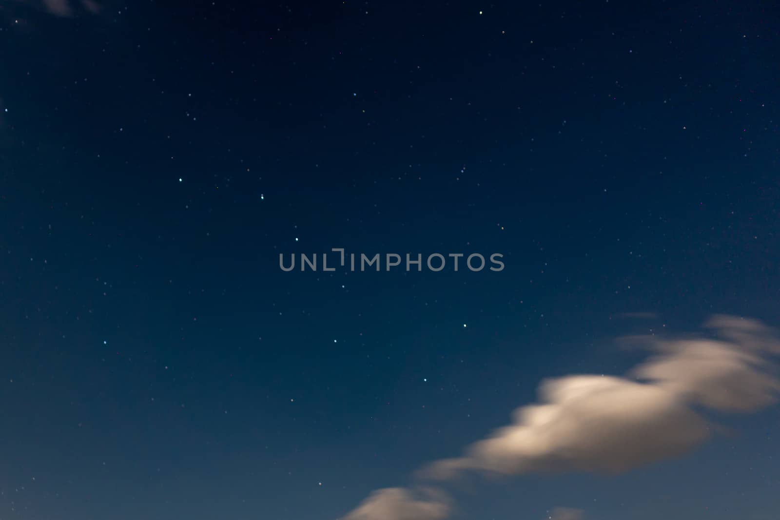 Ursa Major constellation in night sky with clouds by asafaric