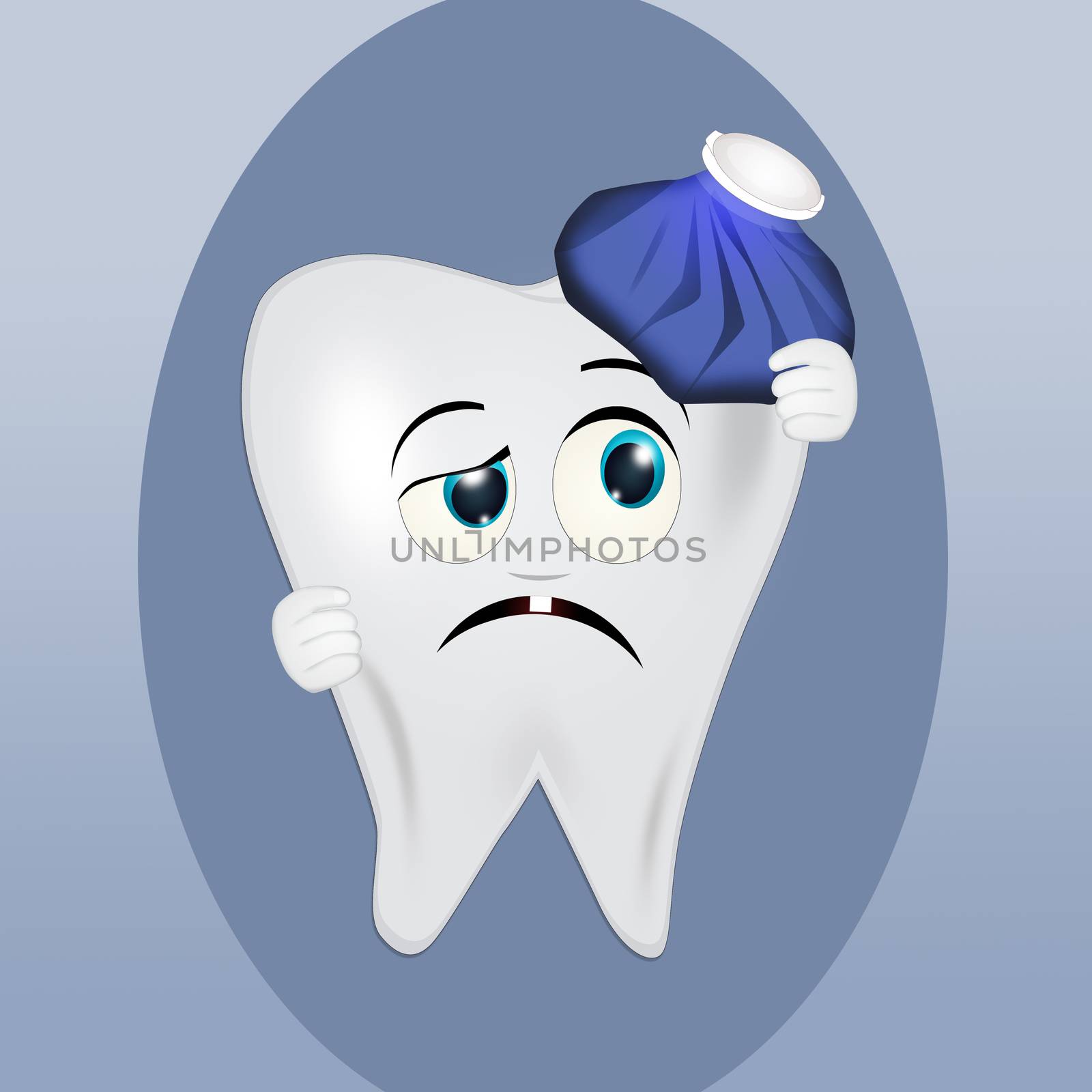 illustration of tooth with toothache