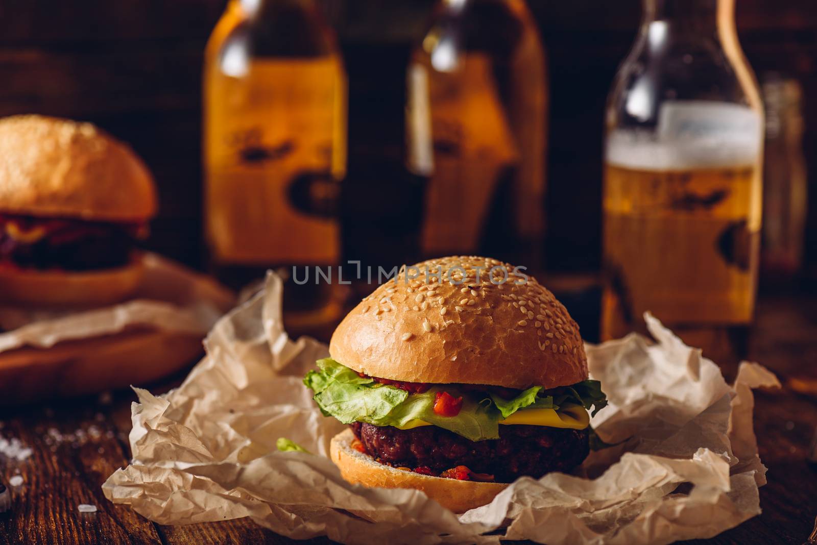 Hamburger on Kraft Paper. by Seva_blsv