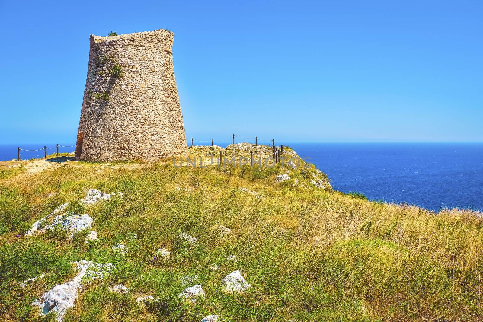 Salento countryside scenic watchtower coastal sea tower of Sant Emiliano - Otranto - Apulia - Italy