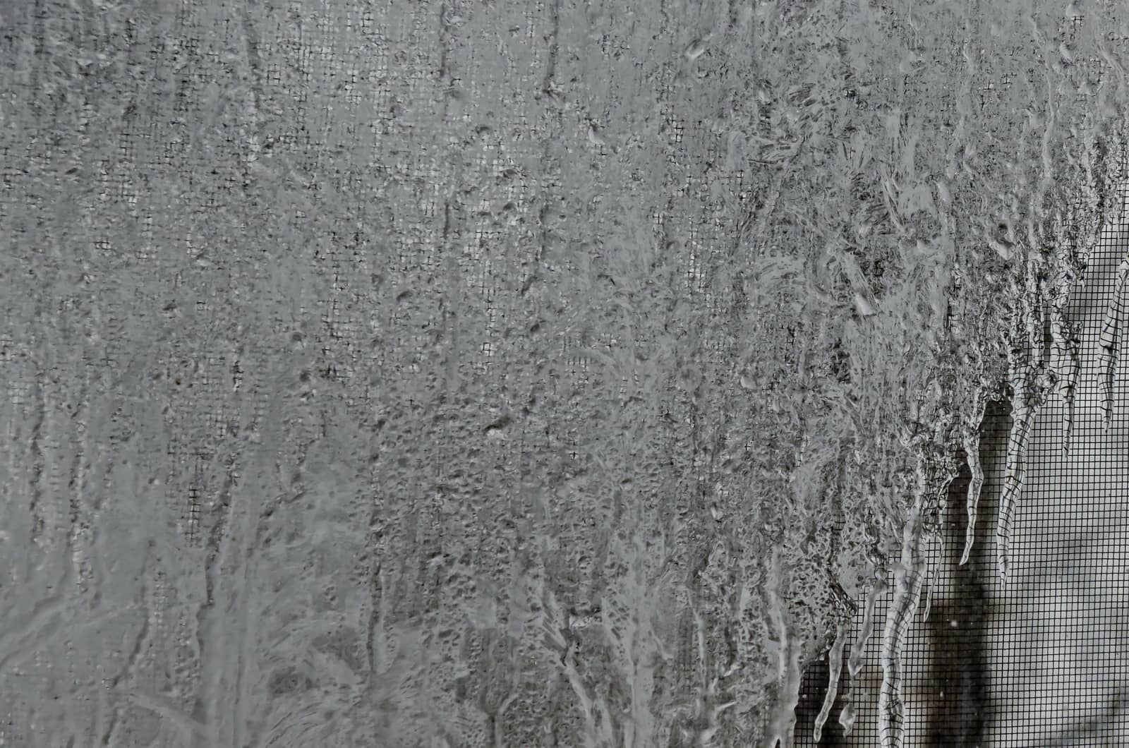 Background from icy figure on window in frosty winter, Zavet, Bulgaria, Europe