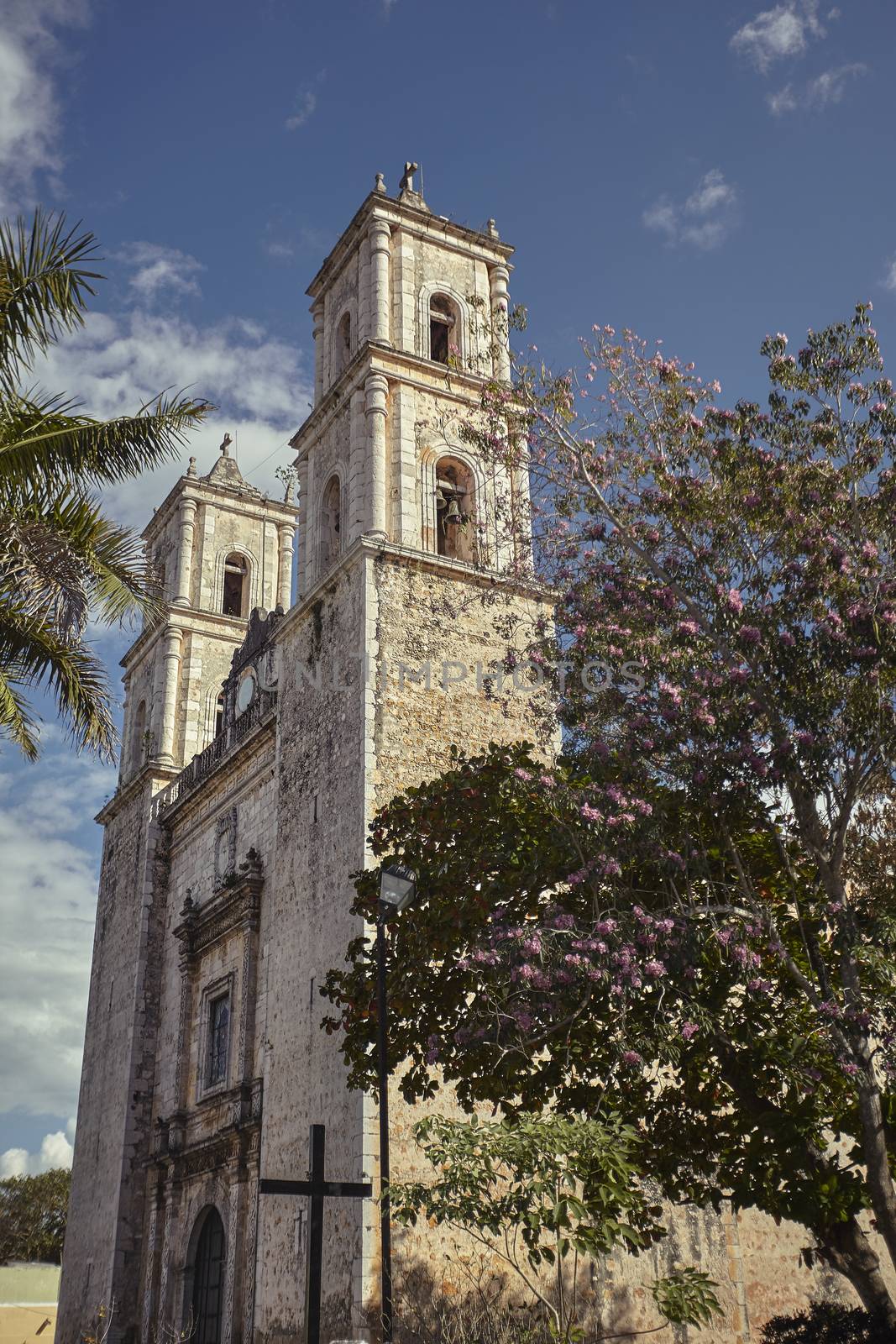 Glimpse of the Church of San Servasio in Valladolid, Mexico
