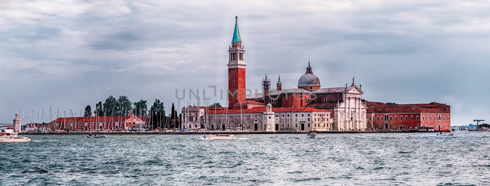 Scenic view of St George Church and Island, Venice, Italy by marcorubino