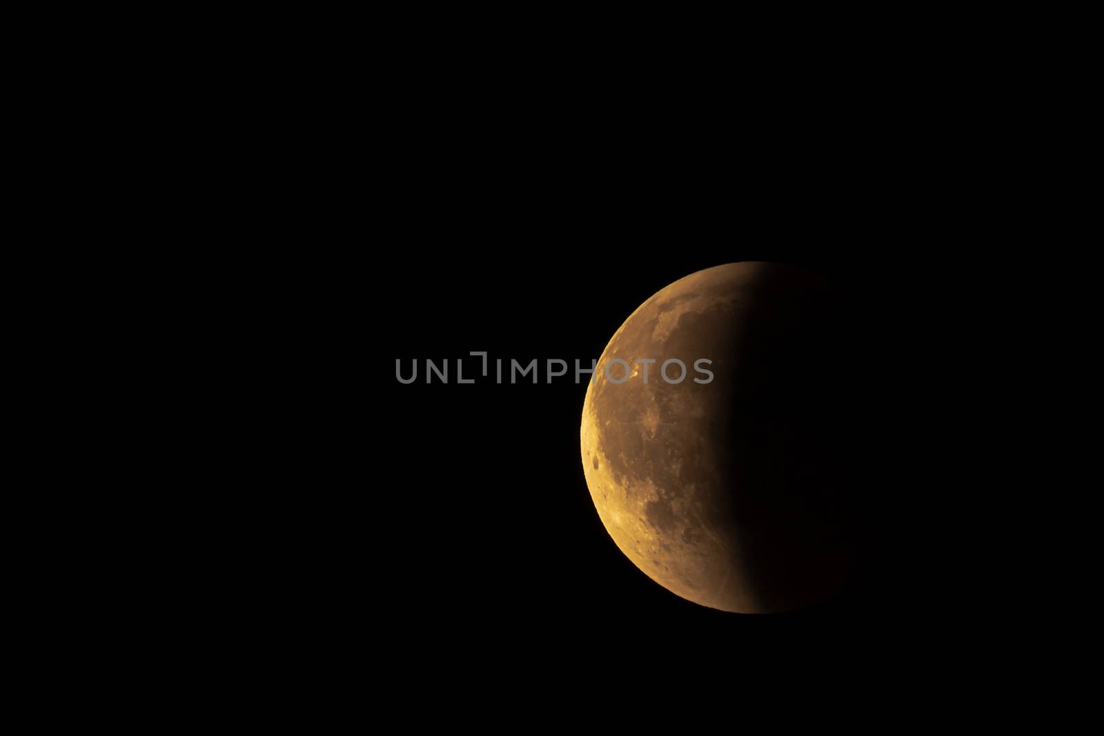 Blood moon during lunar eclipse, blood moon 2018, moon partially lit by sun