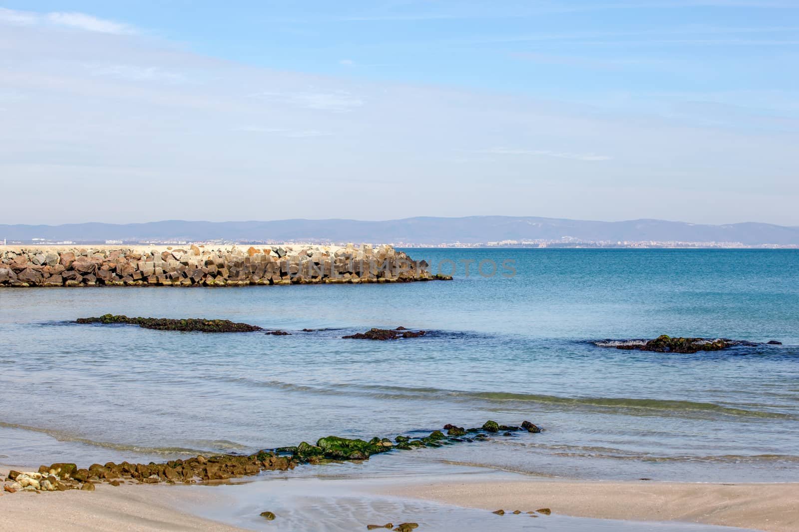 Pomorie, Bulgaria - March 02, 2019: Spring Walk Through The Central Part Of The City.