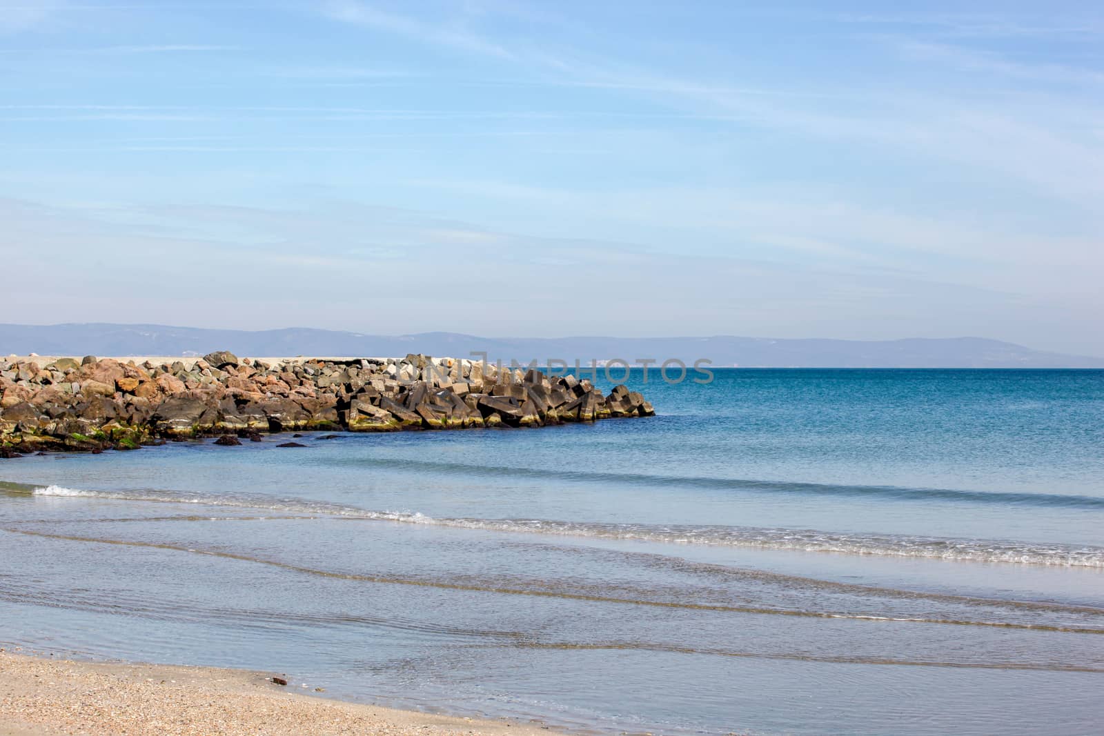 Pomorie, Bulgaria - March 02, 2019: Spring Walk Through The Central Part Of The City.