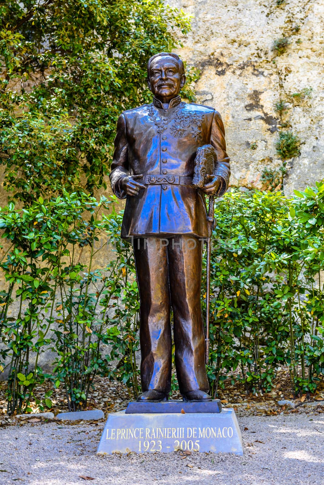 Monument of prince Rainier 3, Fontvielle, Monte-Carlo, Monaco, Cote d'Azur, French Riviera.