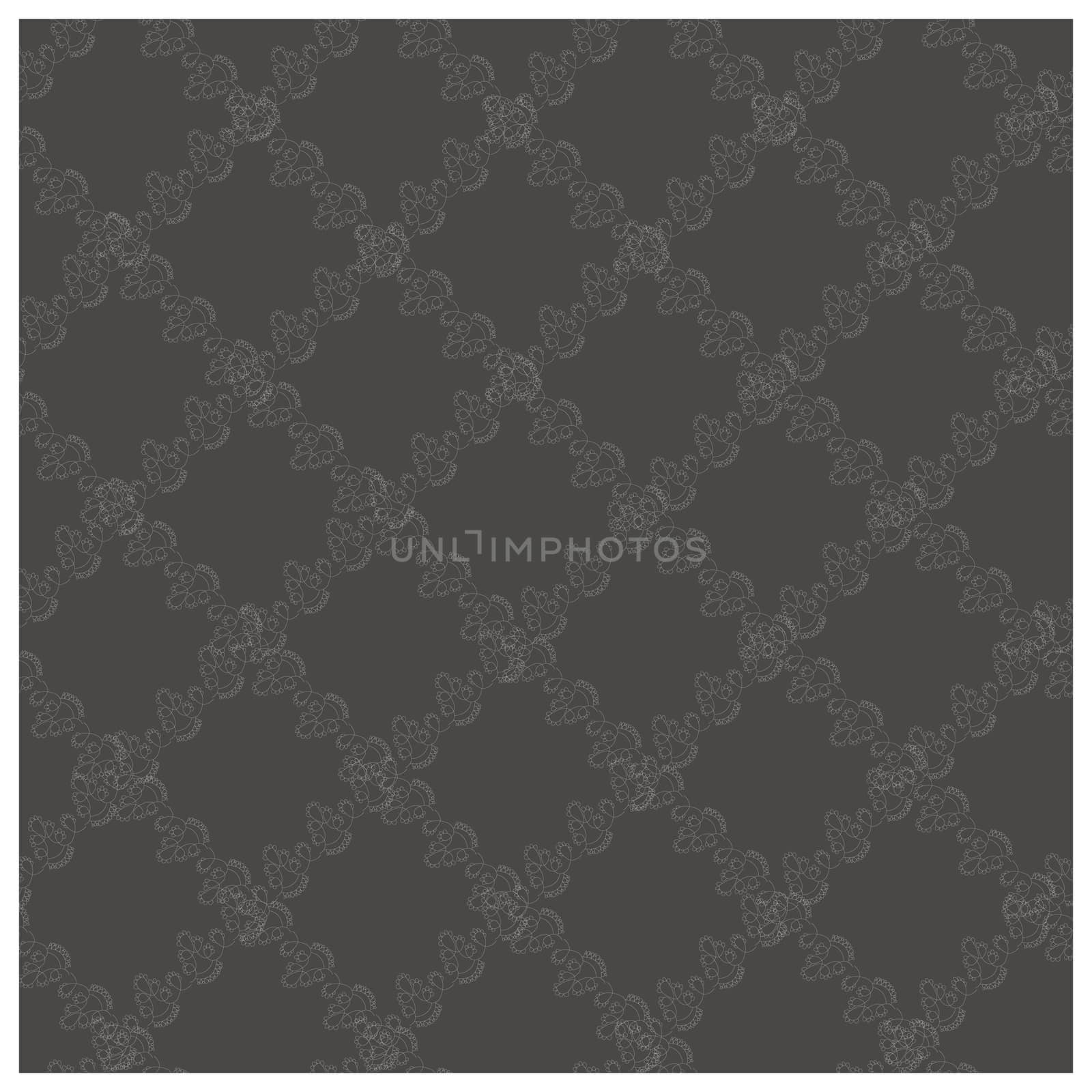 Seamless pattern of lace rhombuses. Geometric dark background jewellery ornament style illustration.  Sketch wrapping paper, texture, background vector fill.