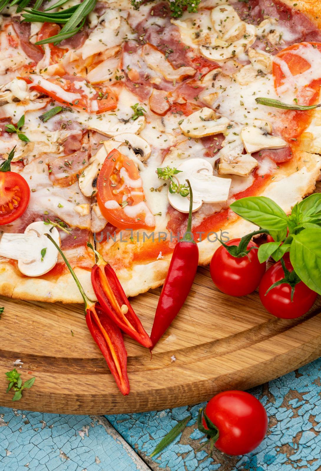Hot homemade Italian pizza by vlad_star
