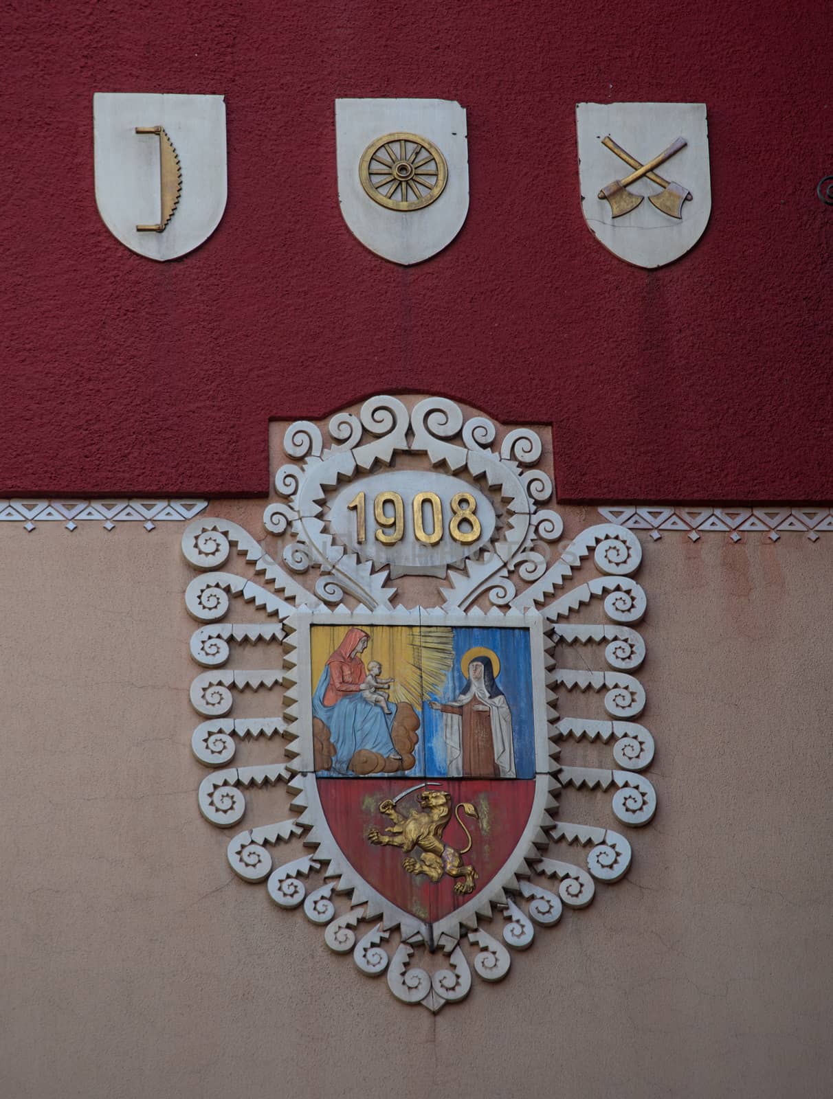 Emblem on a building wall of a city of Subotica, Serbia by sheriffkule