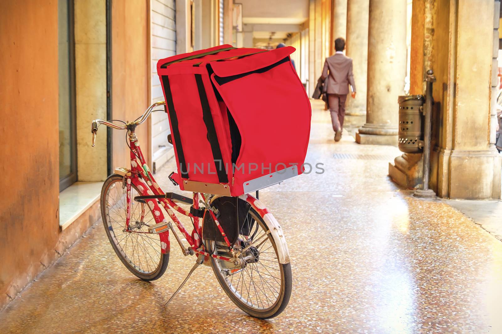 bicycle delivery red box bike