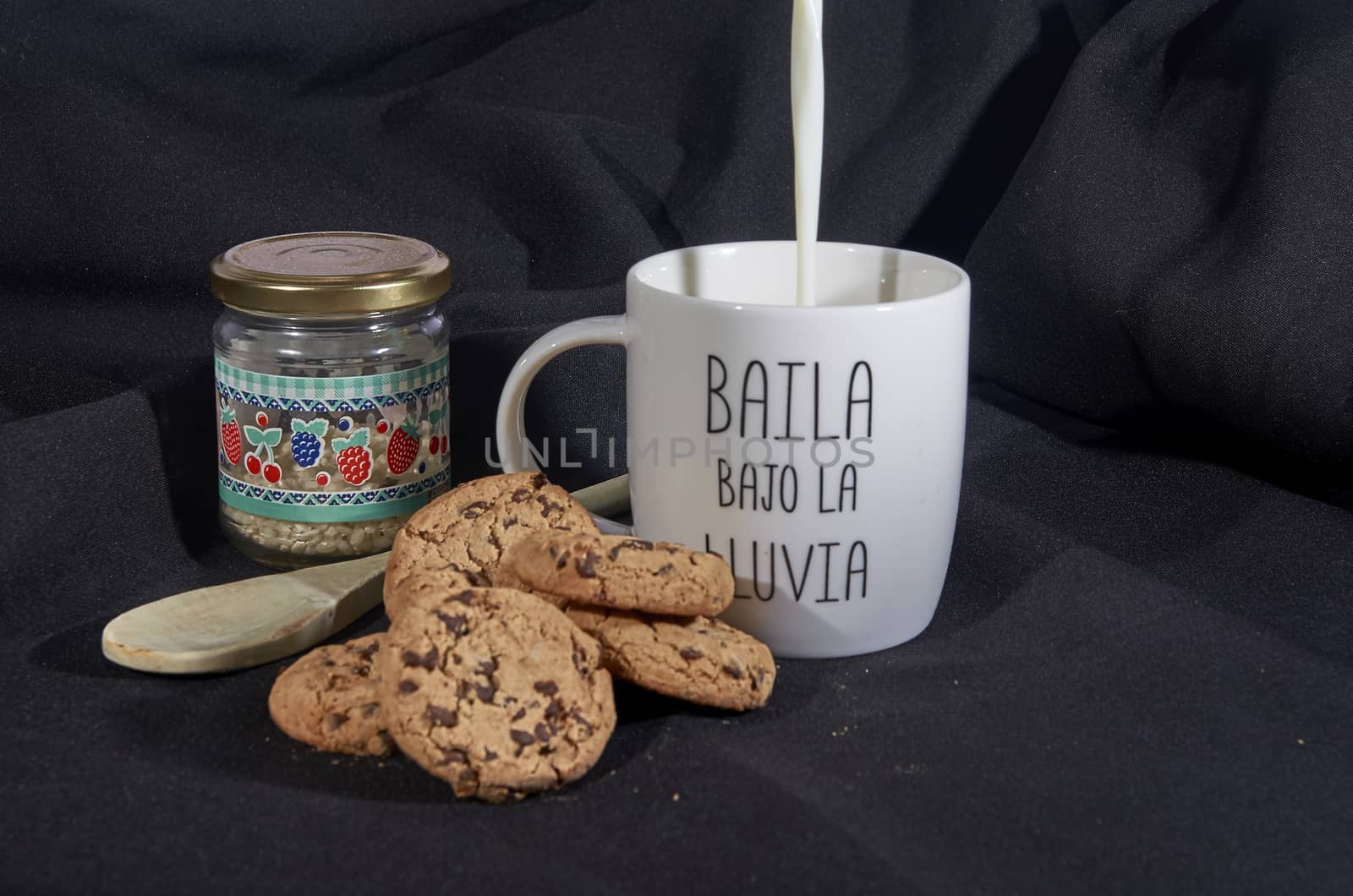 Breakfast Cookies with chocolate chips and milk