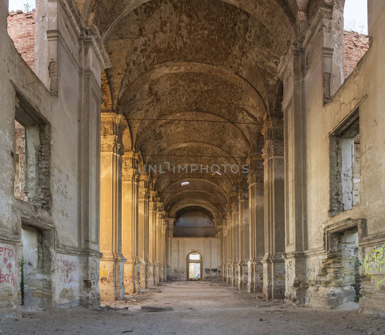 Ruins of the Zelts Catholic Church in the village of Limanskoye, Odessa Region, Ukraine