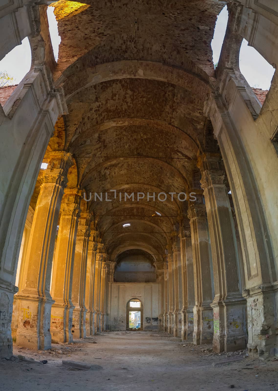 Ruins of the Zelts Catholic Church in the village of Limanskoye, Odessa Region, Ukraine