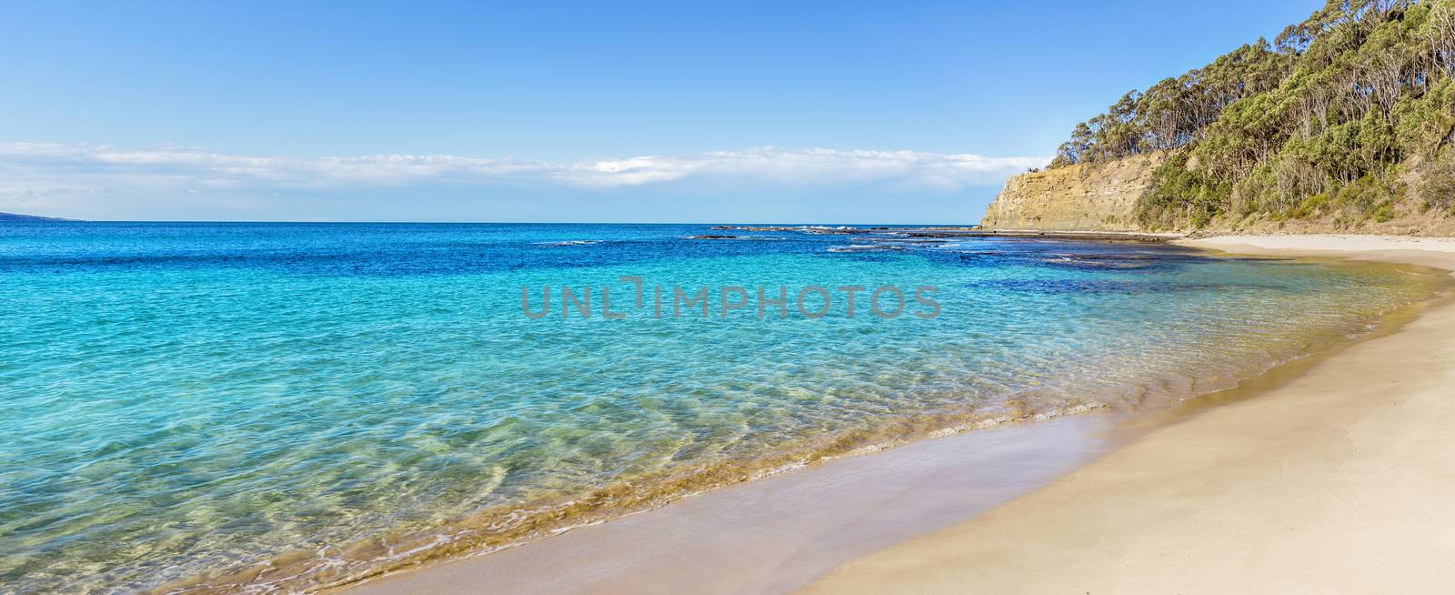 Beautiful blue waters of Depot Beach on the south coast of Australia