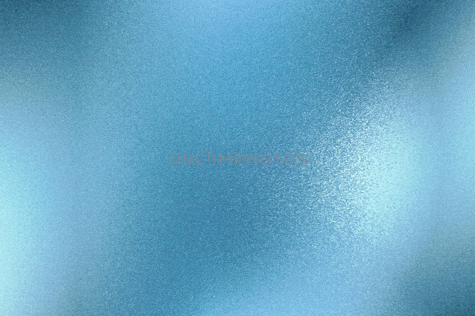 Shiny rough blue metallic wall, abstract texture background