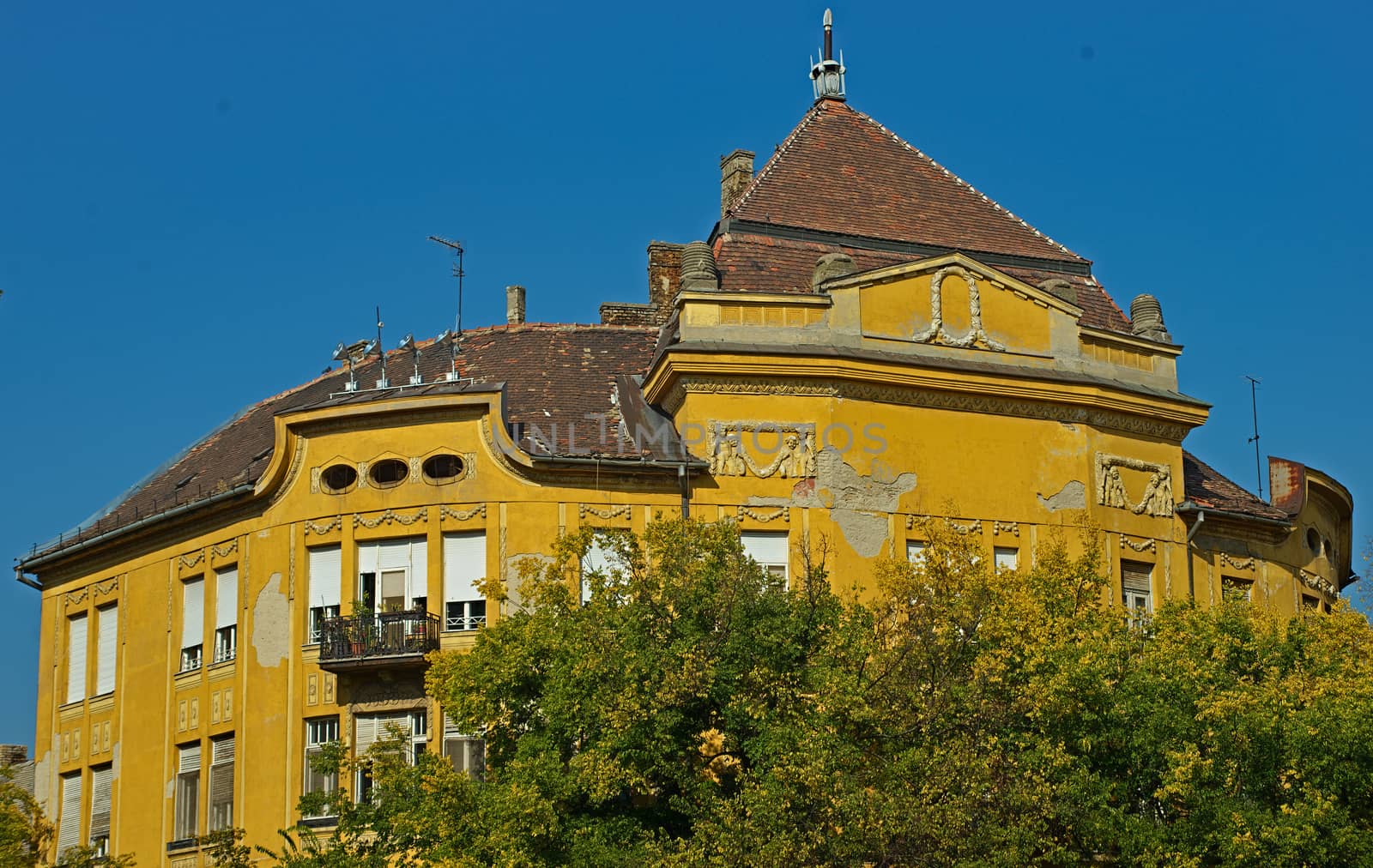 SUBOTICA, SERBIA - October 13th 2018 - Big old yellow building by sheriffkule