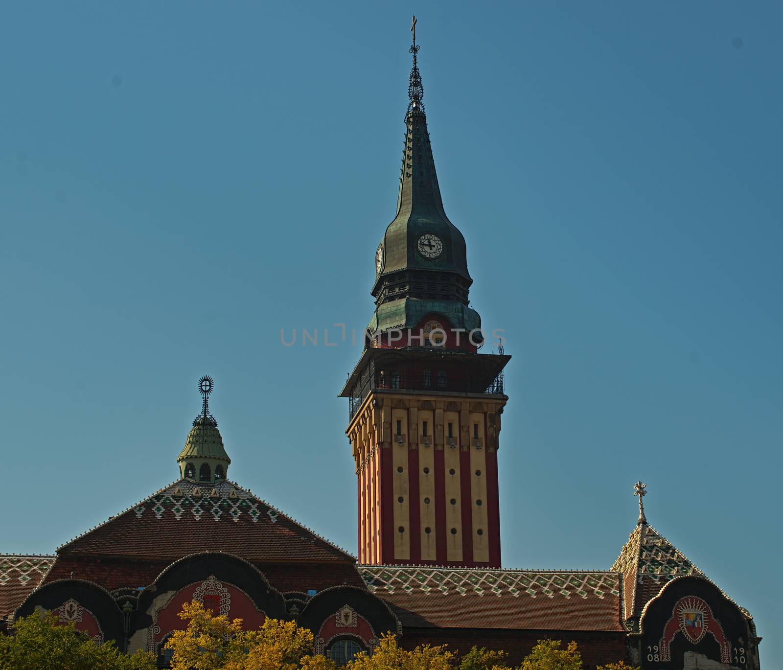 Decorated Top of the catholic church in Subotica, Serbia by sheriffkule