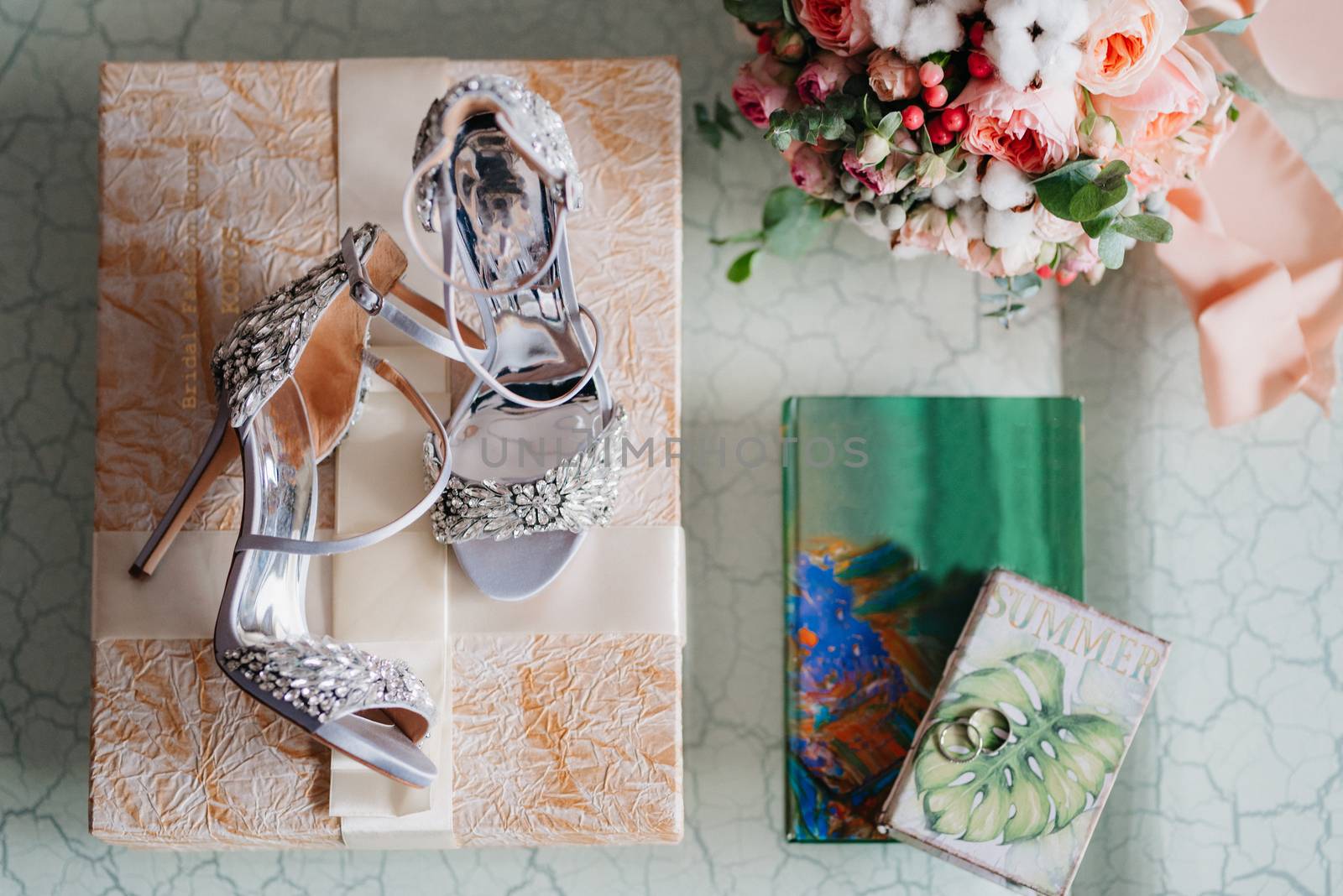 wedding shoes of the bride, beautiful fashion