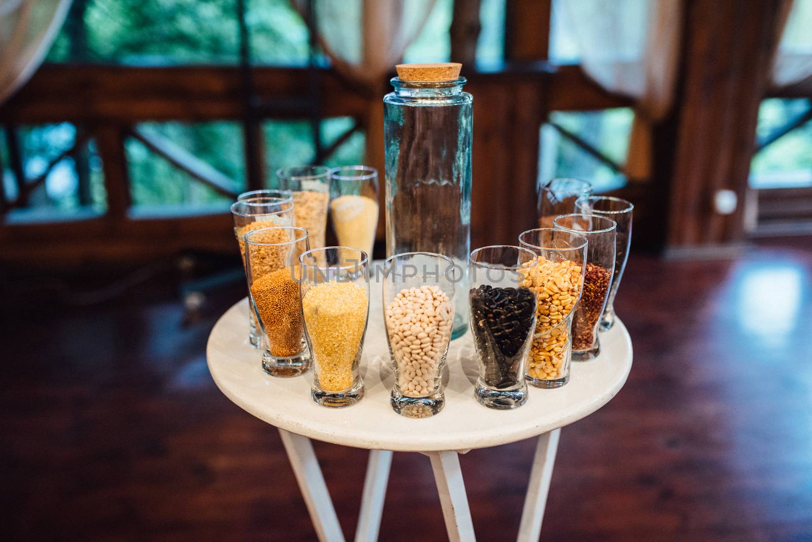 sand ceremony table at wedding day