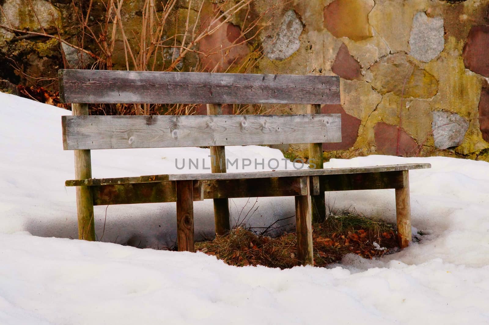 Bench in snow