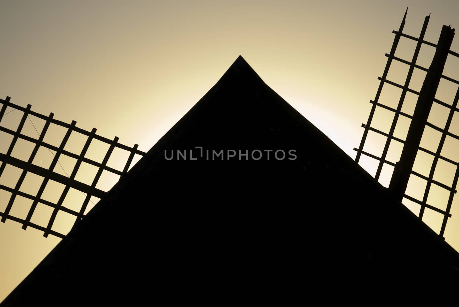 Windmills, Wind energy, Nocturnal Campo de Criptana, Ciudad Real, Spain
