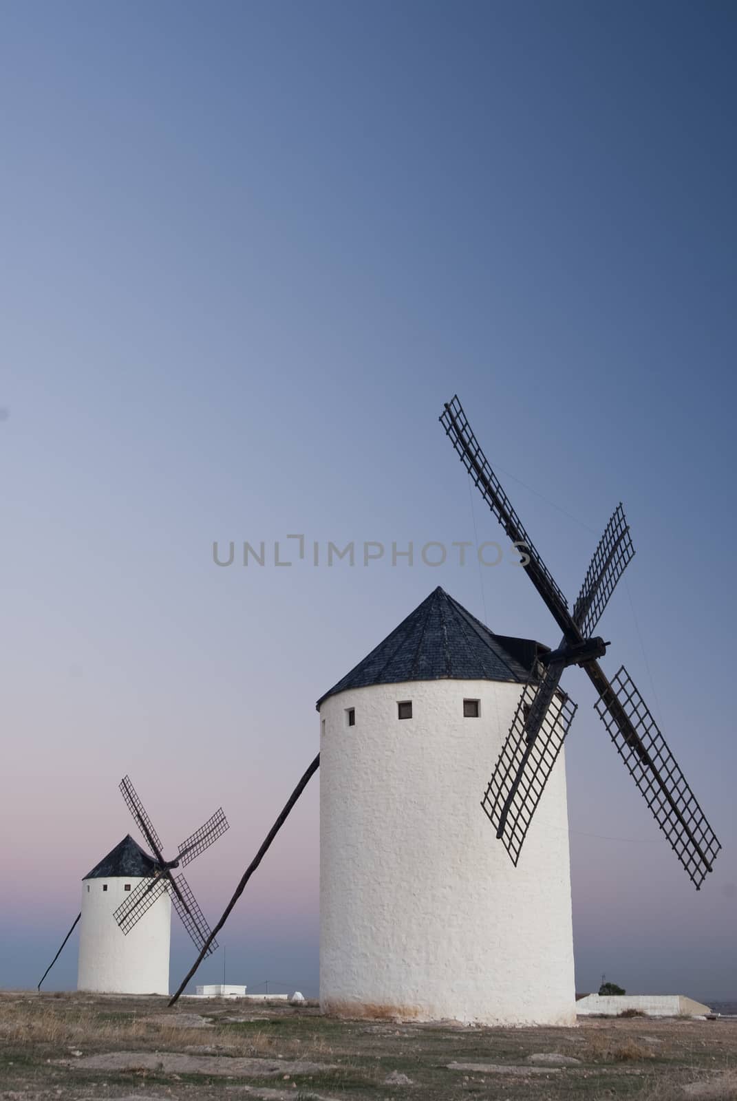 Windmills, Wind energy, Nocturnal Campo de Criptana, Ciudad Real by jalonsohu@gmail.com