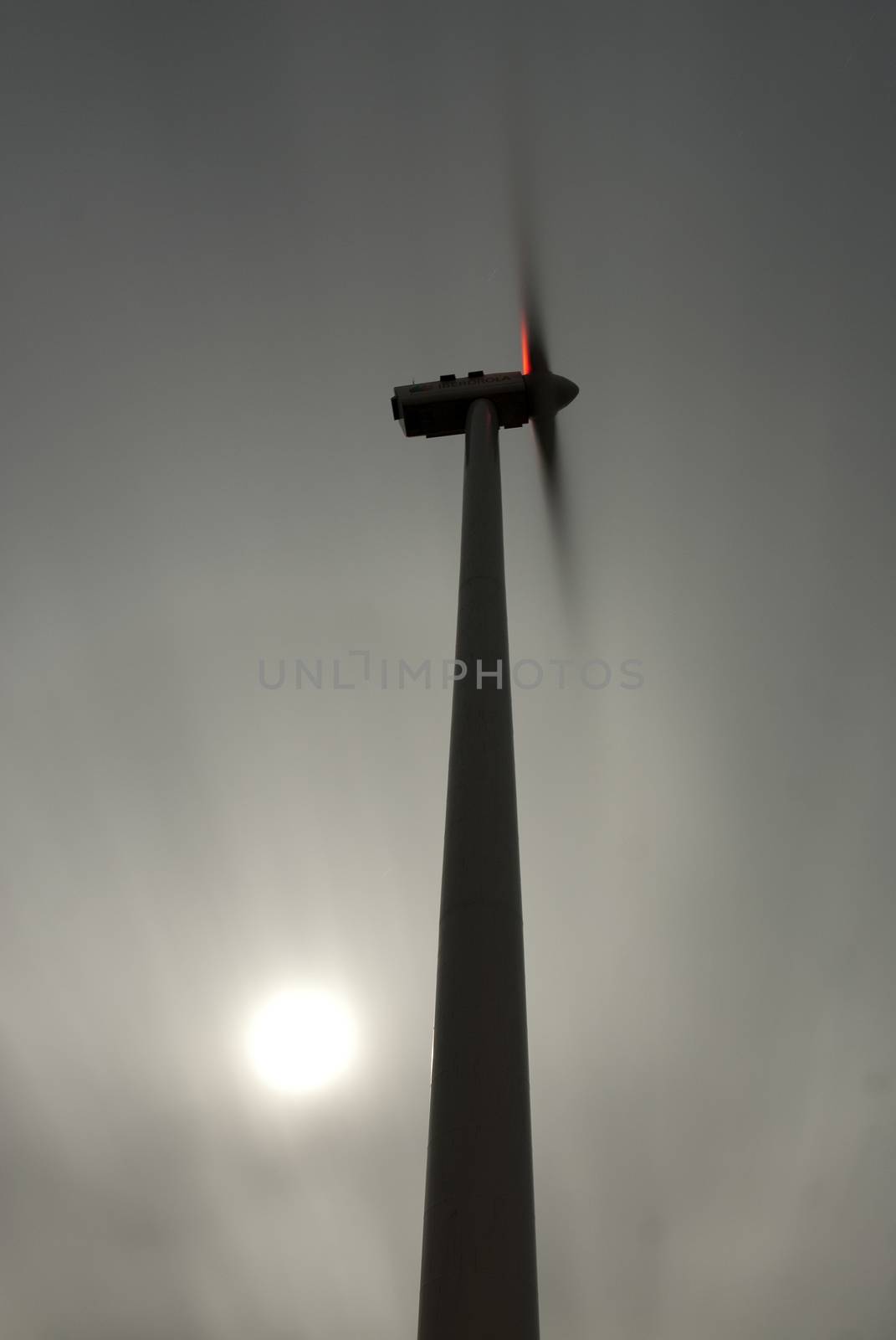 wind turbines in nightfall, wind power by jalonsohu@gmail.com