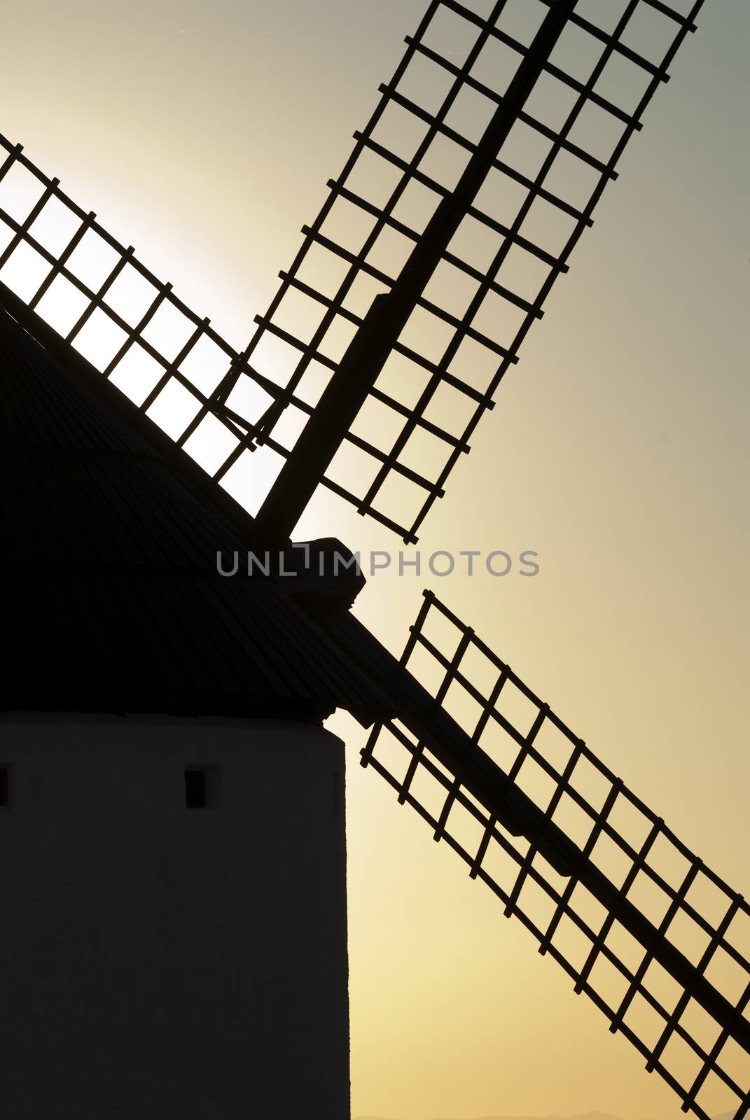 Windmills, Wind energy, Nocturnal Campo de Criptana, Ciudad Real, Spain