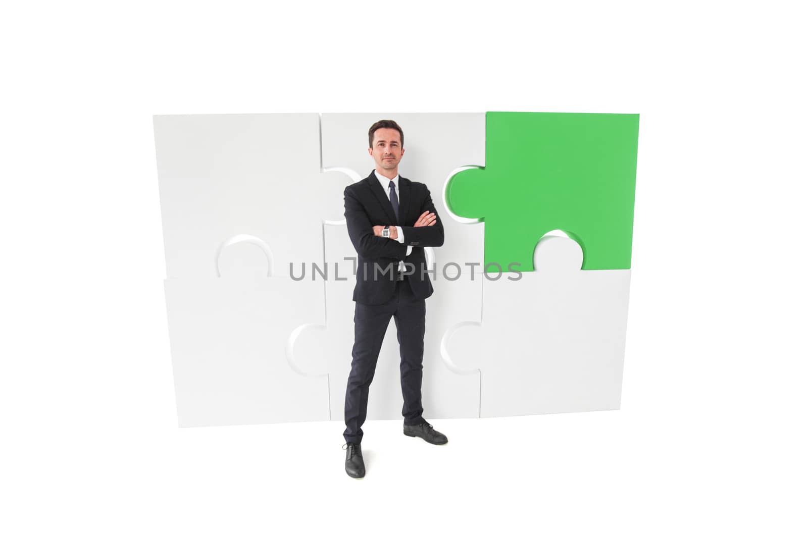 Business man and ready puzzle by ALotOfPeople