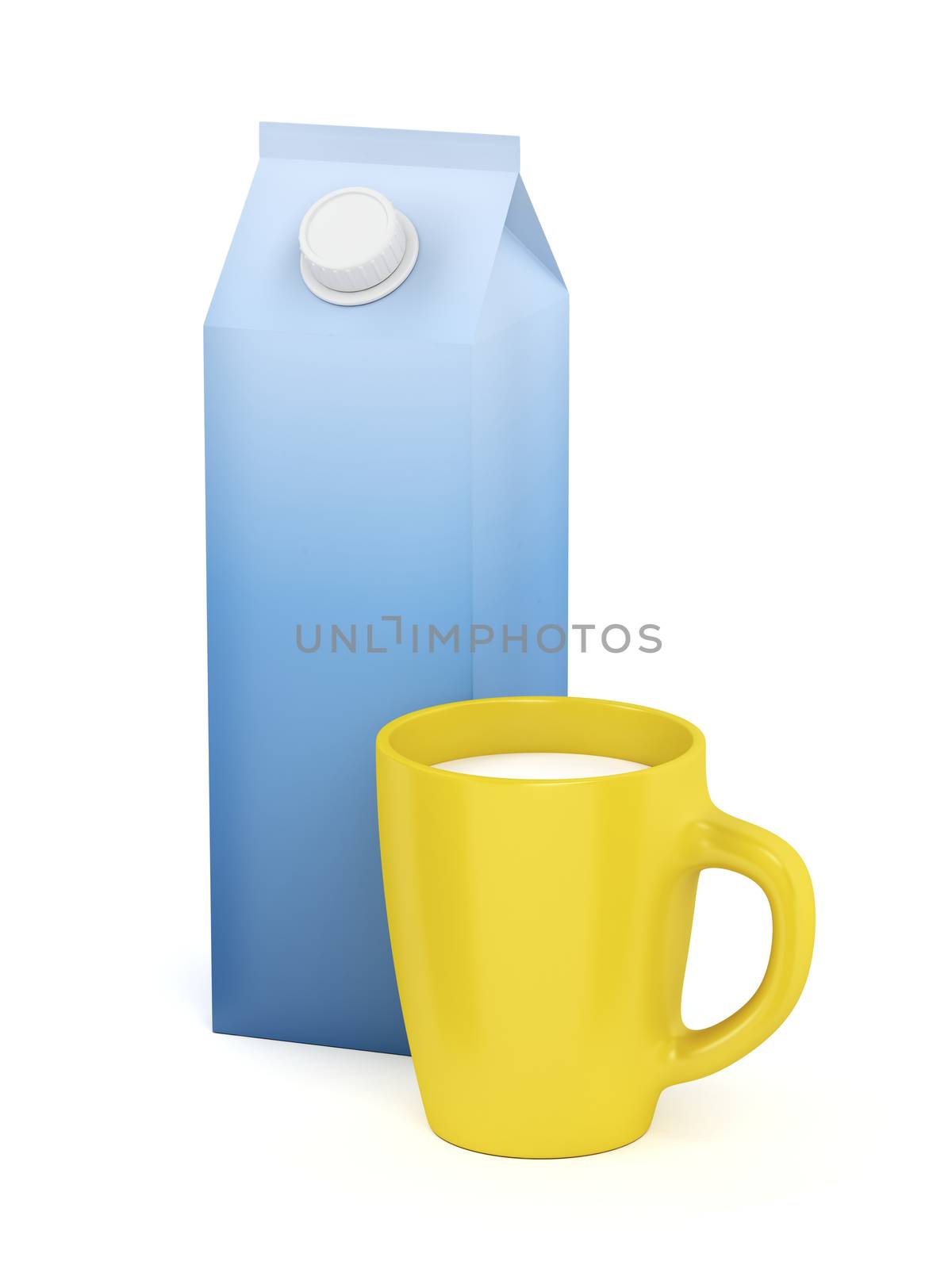 Cup of milk and carton of milk by magraphics
