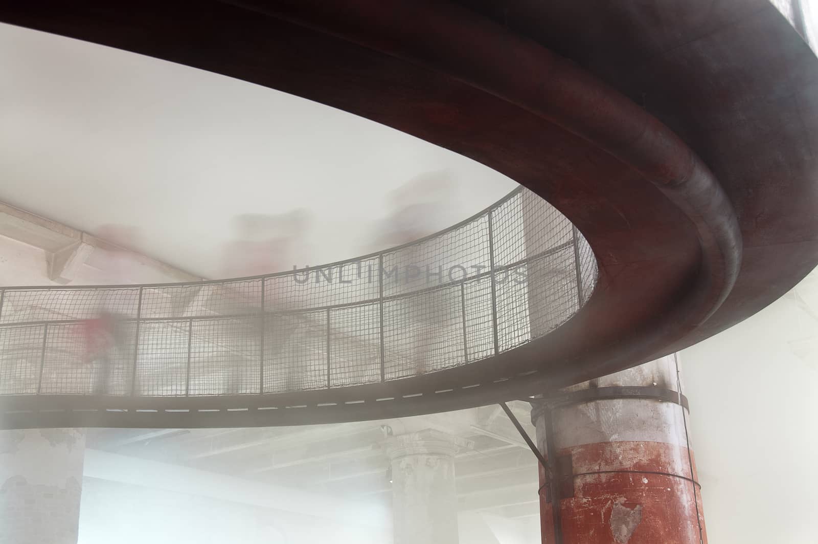 Footbridge with people, biennale, venice, Italy