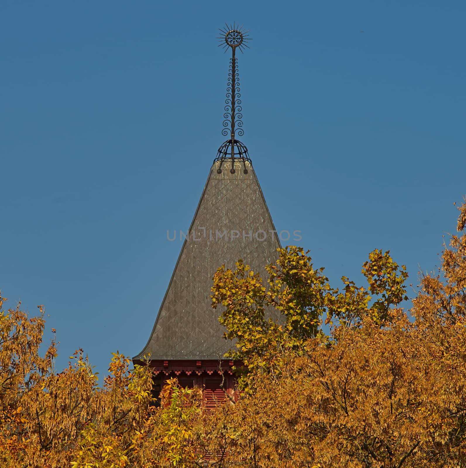 Old square Tower type roof on a building