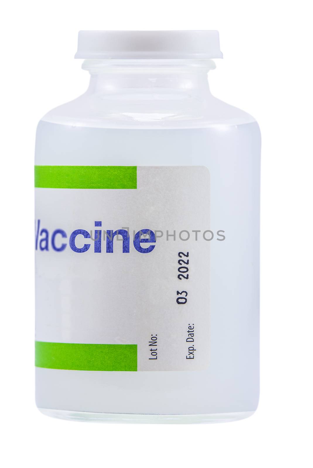 Isolated Vaccine (Vaccination) Medicine Bottle On A White Background