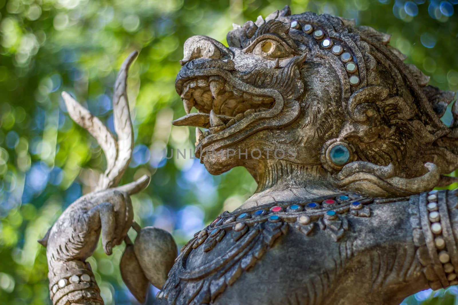 Hanuman statue The ancient character of Ramayana is located in Temple Chiang Mai, Thailand.