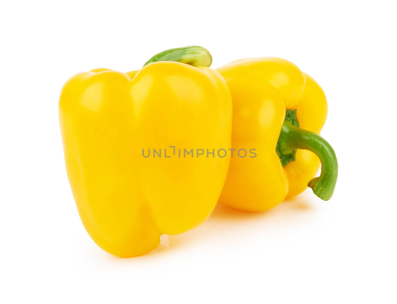 Two sweet peppers isolated on white background