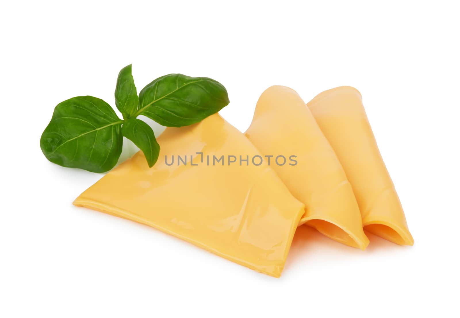 cheese slices isolated on a white background