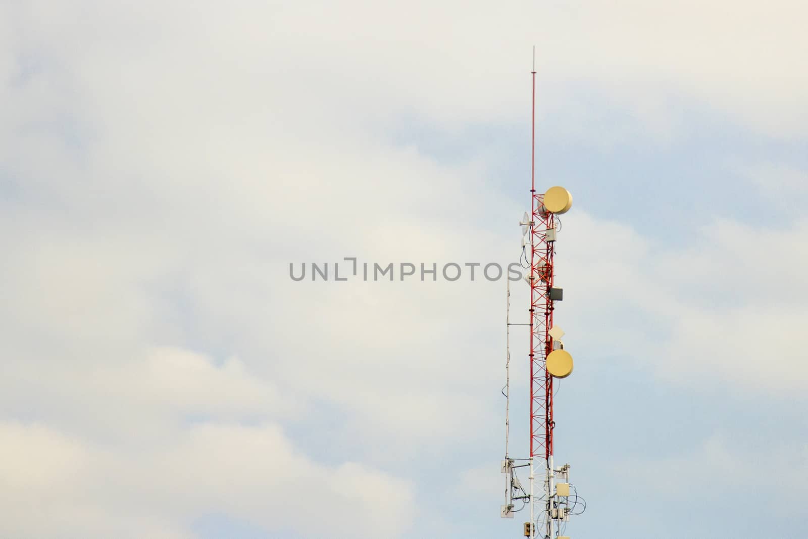 Wireless internet antenna In blue sky by TakerWalker