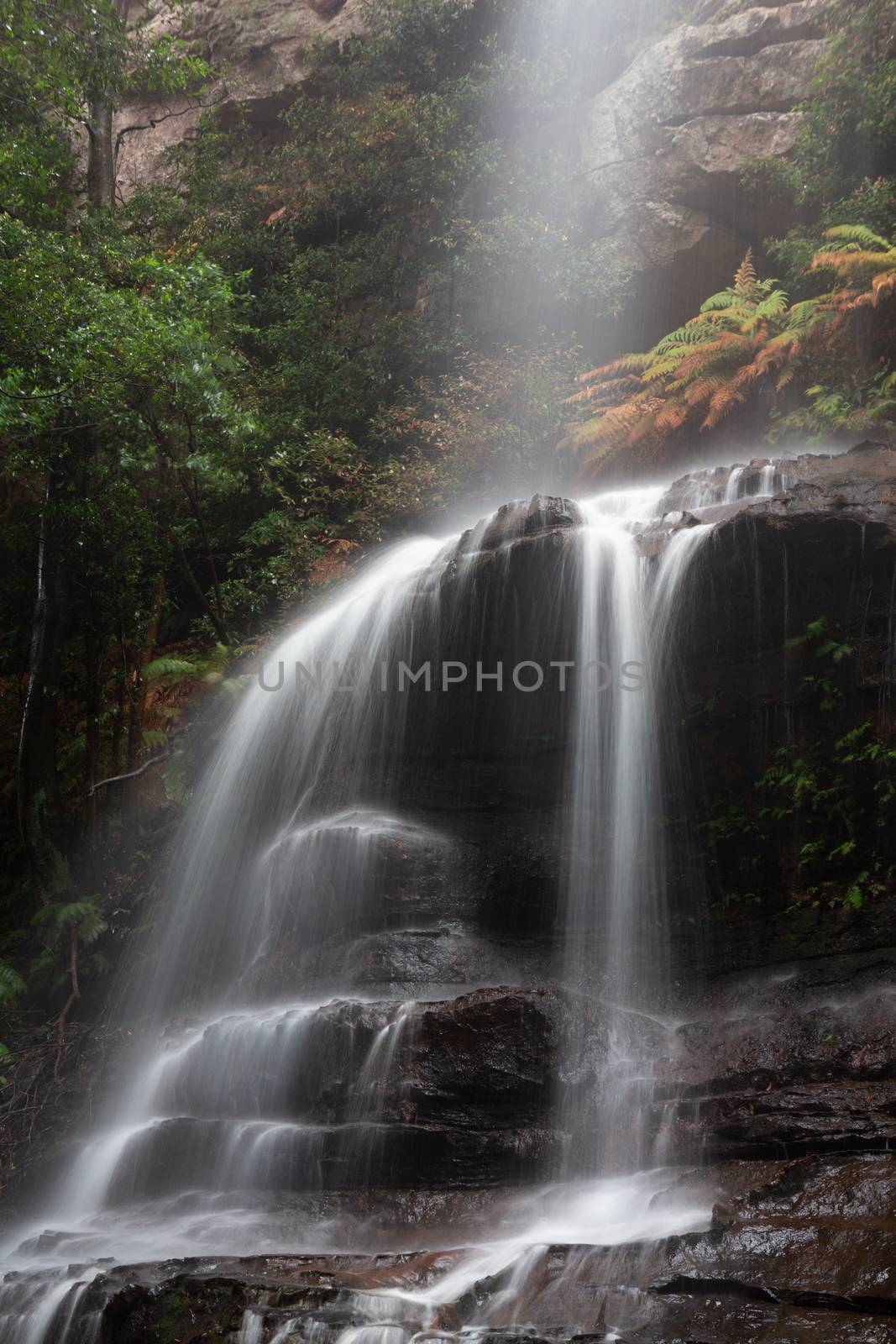 Blue Mountains Waterfall named Witches Leap.  Blue Mountains national park, Australia