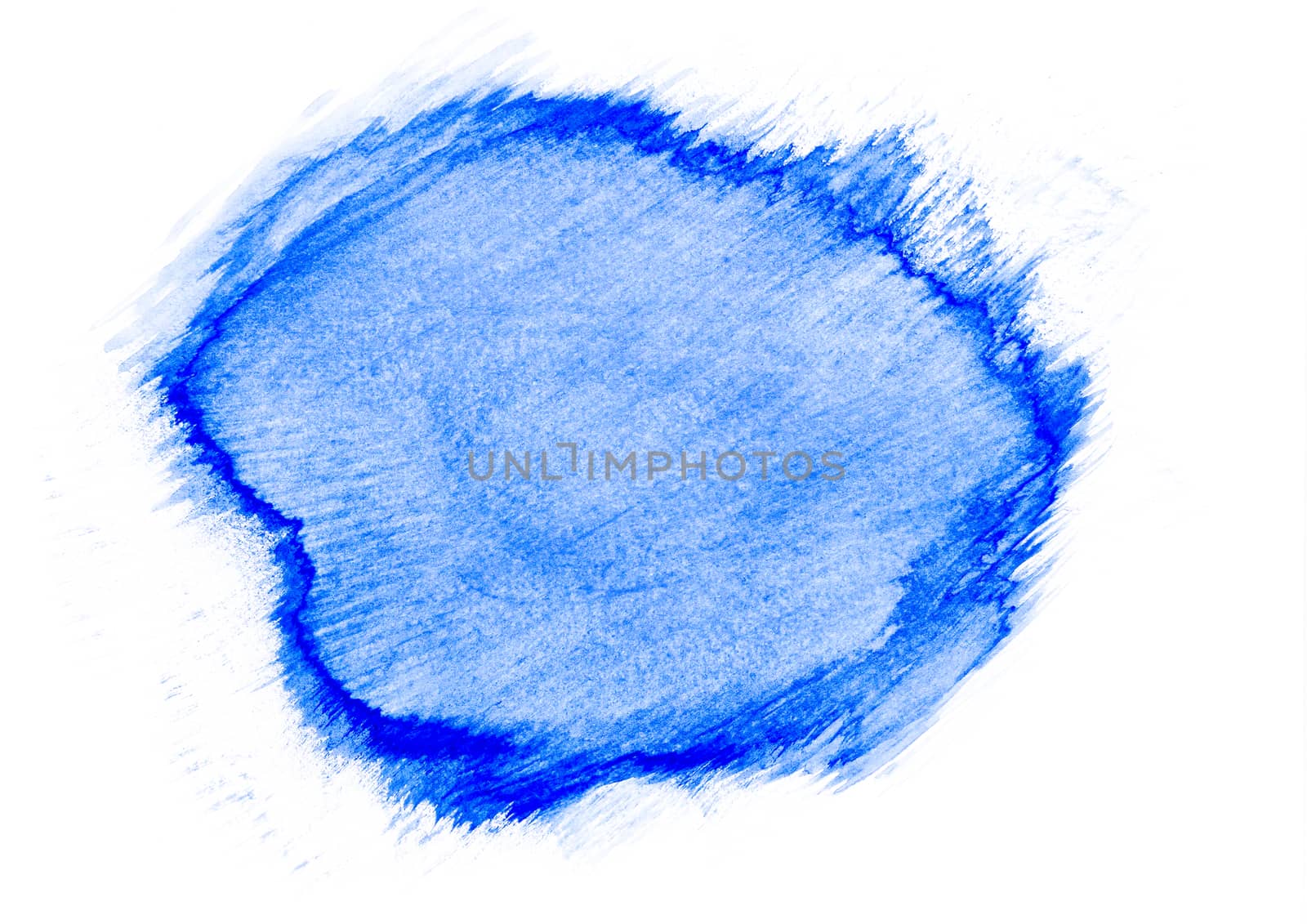 Abstract blue watercolor stain on white paper background. Concep by SaitanSainam