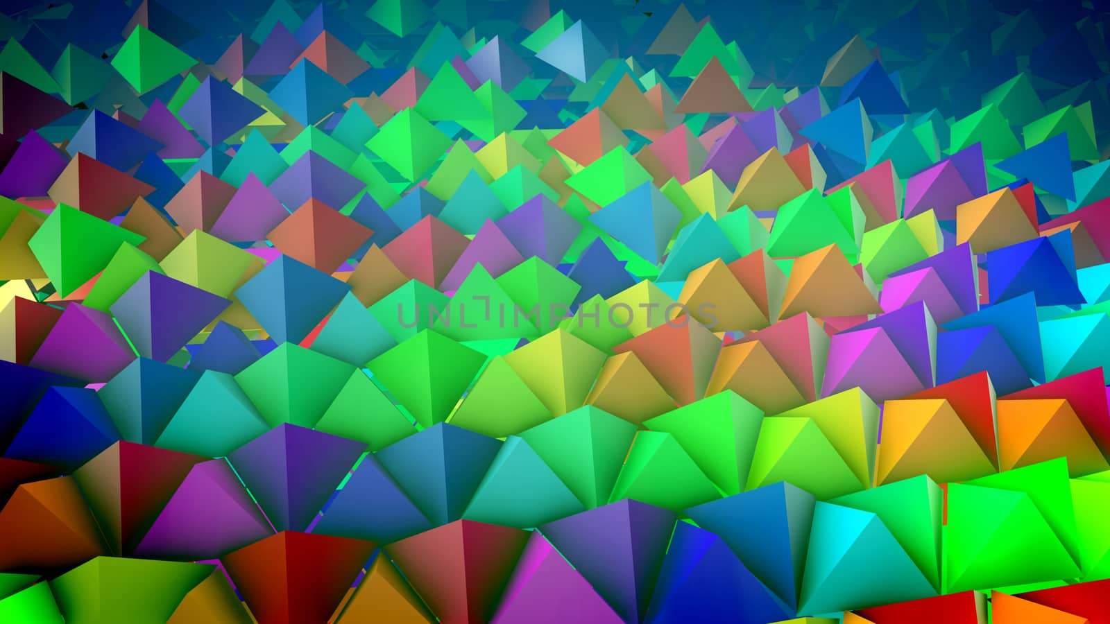 Slanted territory with colorful pyramids rows by klss