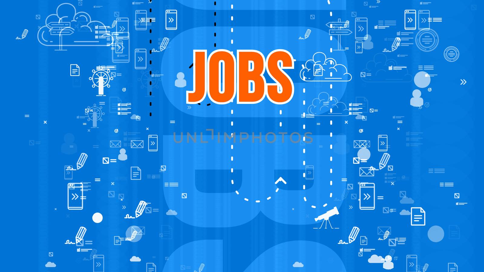 Cheery orange job design sign and icons by klss