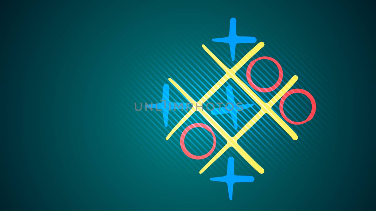 Tic-tac toe game in the turquoise backdrop by klss